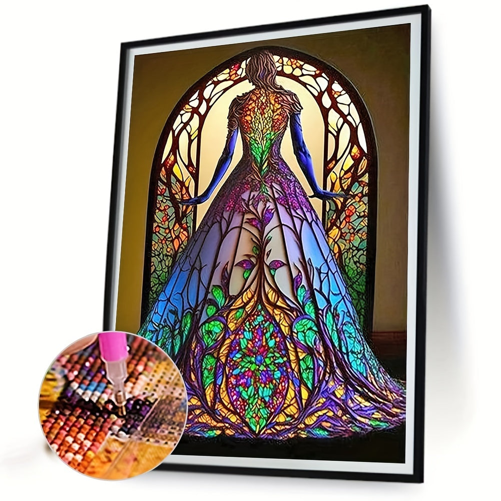 Rainbow Wedding Dress 5D Diamond Painting Kit 20x30cm DIY Handicrafts