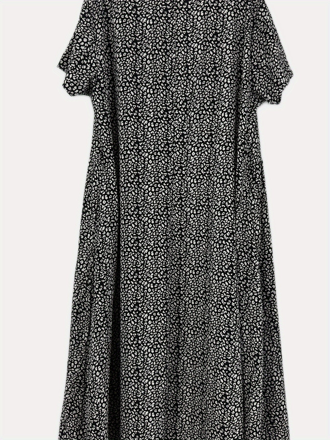 Dalmatian Print Short Sleeve Dress with Pockets