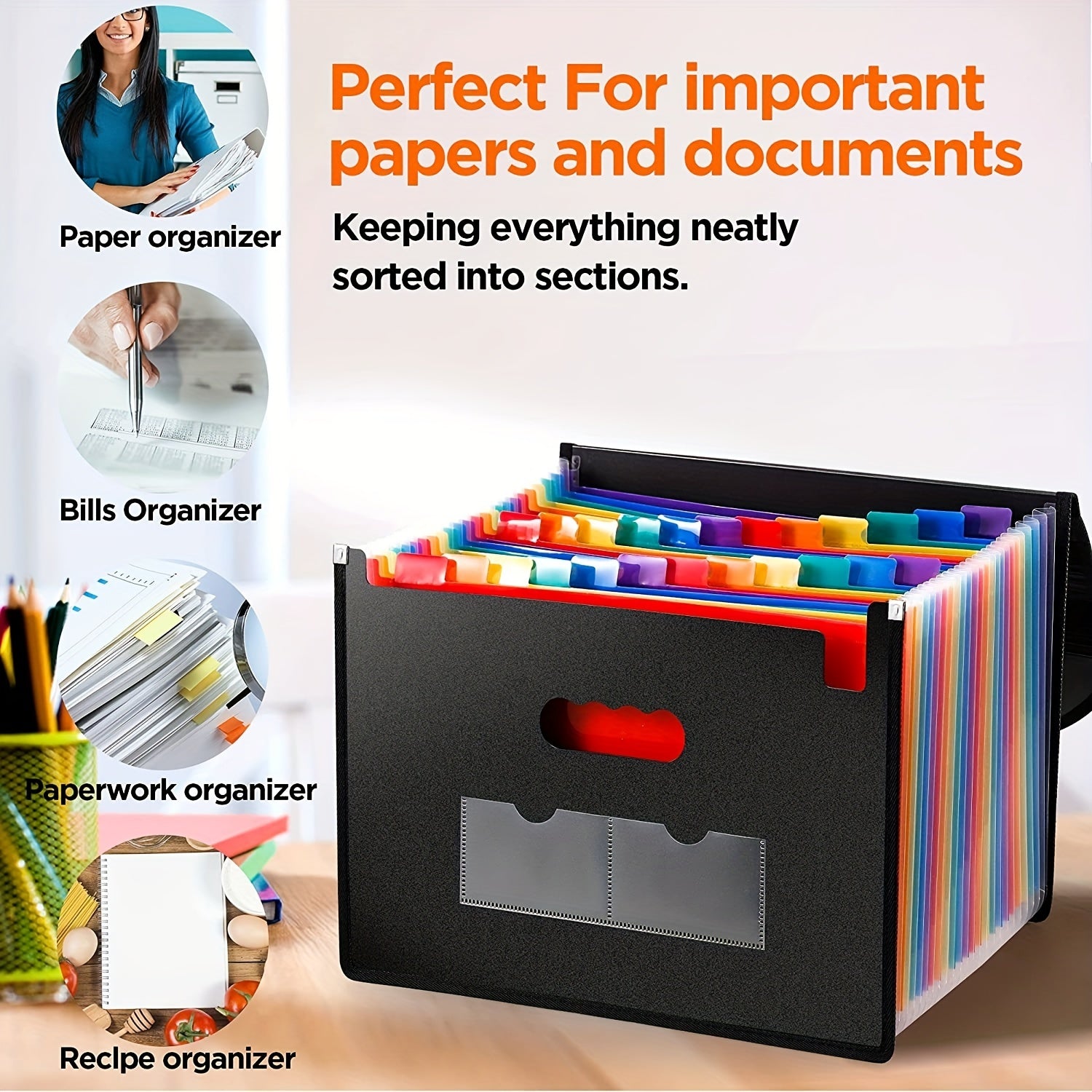 25 Pockets A4 Accordion Folder File Storage Bag Back To School Supplies