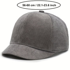 Short Brim Corduroy Baseball Cap Solid