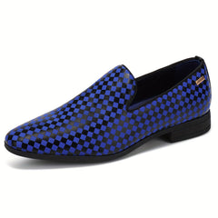 Men's Plaid Slip On Loafers Smart Casual Shoes