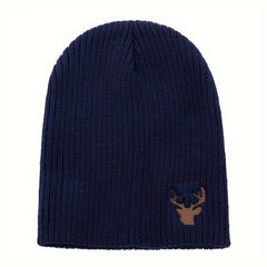 Deer Pattern Knitted Hat Warm Beanie Hat