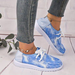 Women's Casual Canvas Lace-Up Flat Sneakers