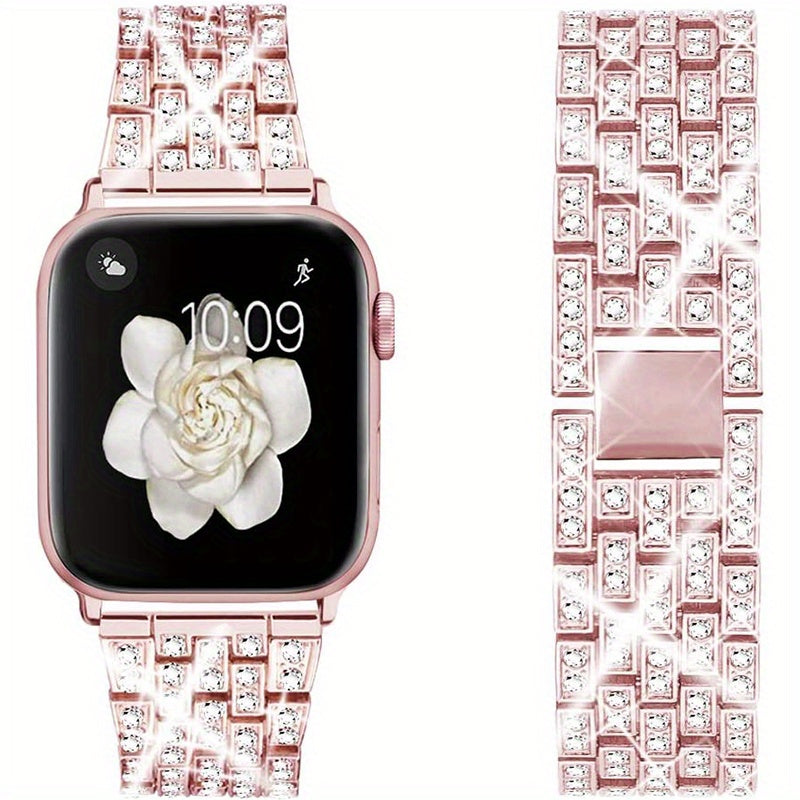 Metal Rhinestone Wristband Strap For IWatch