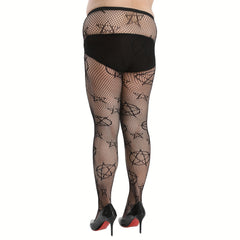 Star Pattern High Waist Fishnet Tights