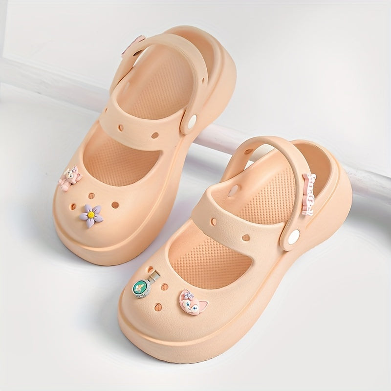 Women's Platform Closed Toe Slides Cut Out Clogs