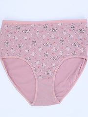 4 Pack Plus Size Panties Set Women's Plus Ditsy Floral Print Mid Waisted Skin