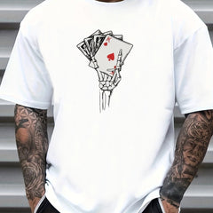 Skeleton Hand Print Men's Graphic Crew Neck T shirt