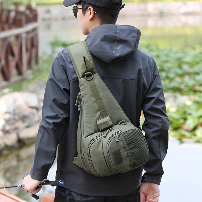 Multifunctional Fishing Tackle Bag Water Resistant Shoulder Bag Crossbody Bag