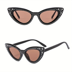 Y2K Cat Eye Sunglasses Rhinestone Decor UV400