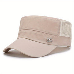 Men's Breathable Mesh Sunscreen Peaked Cap Flat Cap
