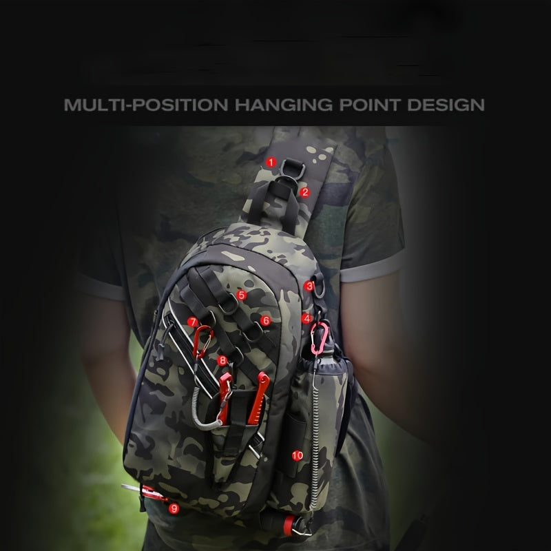 Waterproof Fishing Tackle Storage Bag Sling Backpack
