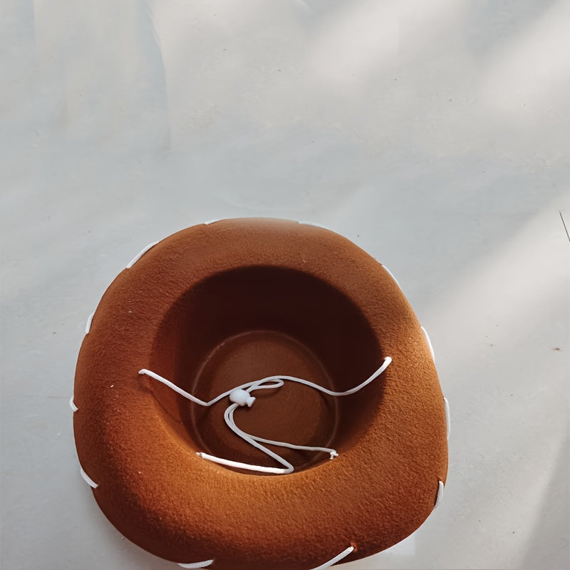 1pc Brown Felt Cowboy Hat for Students