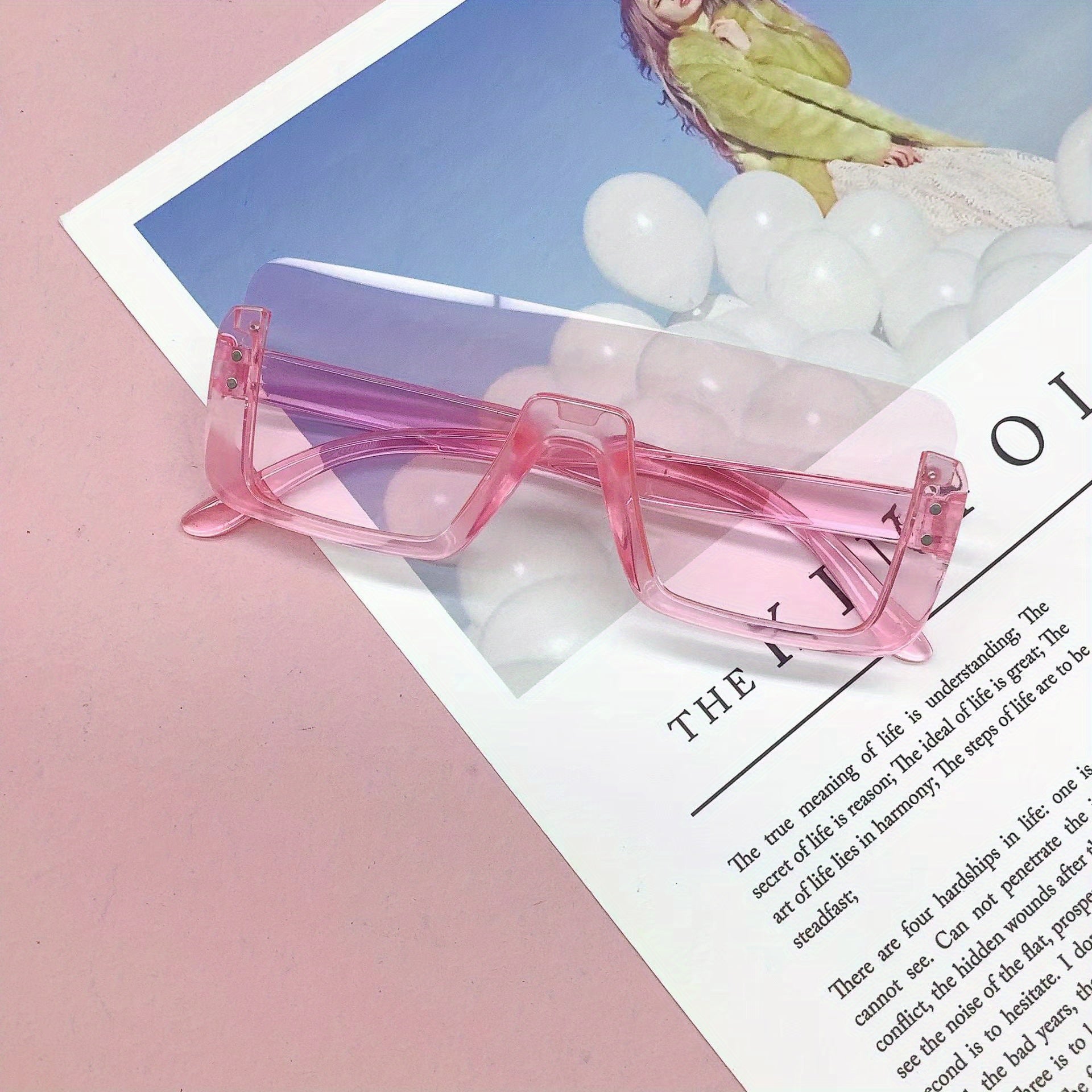 Half Frame Square Sunglasses UV Protection