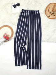 Striped Wide Leg High Waist Pants for Women