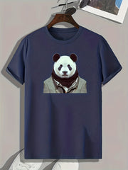 Panda Print Men's Graphic T shirt Casual Comfy Tees For Summer
