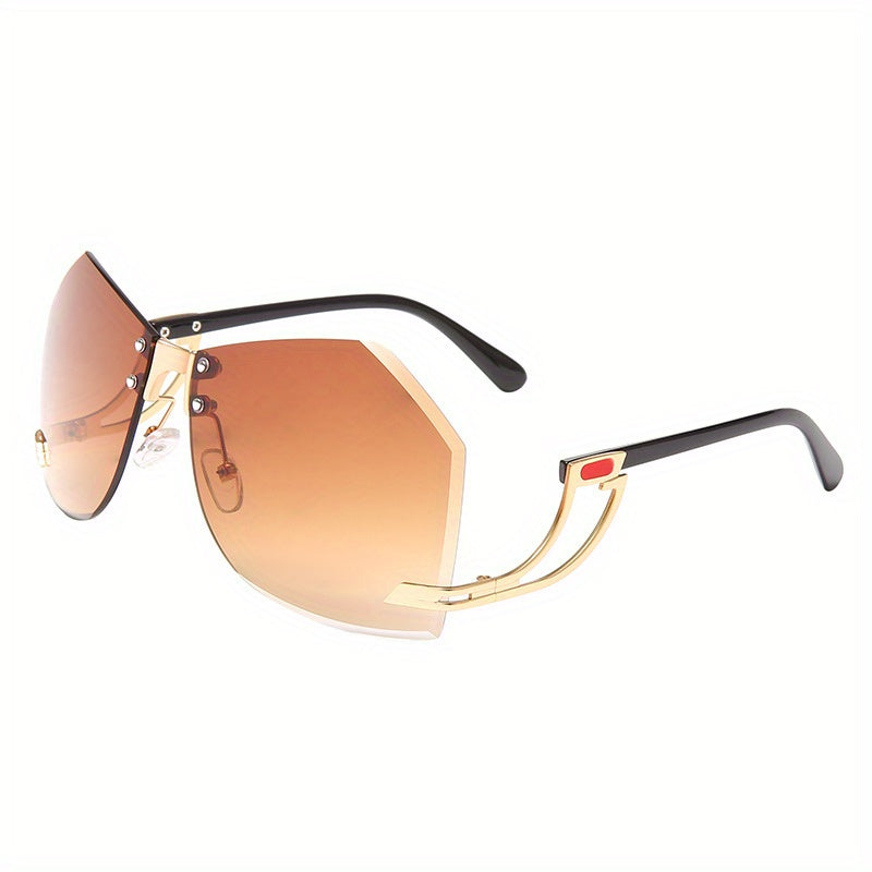 Y2K Irregular Shield Sunglasses Gradient UV400 Sun Shades