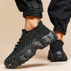 Men's Weave Knit Lace Up Casual Shoes Lightweight Sneaker