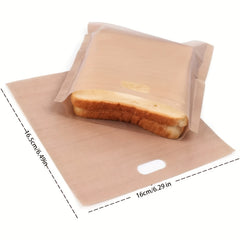 5/10 Pack Non-Stick Reusable Toast Bags Heat Resistant Easy to Clean