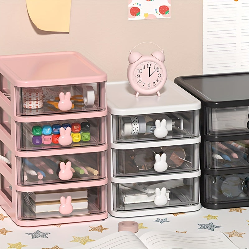 3 4 Layer Rabbit Desktop File Pen Holder Storage Box