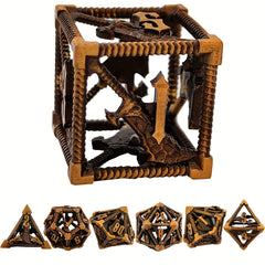 7pcs Metal Hollow Large Polyhedral Dice Set for RPG