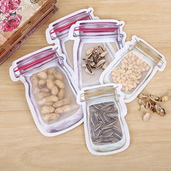 3pcs Mason Jar Zipper Bags Reusable Food Storage Pouch for Snacks and Dry Goods