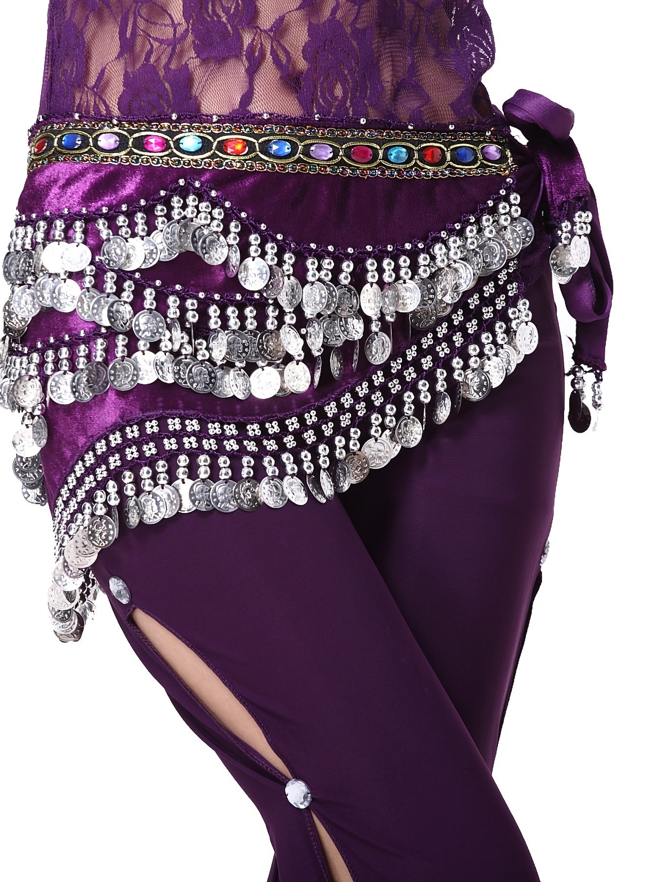Belly Dance Hip Skirt Coins Scarf Sequin Wrap Skirt