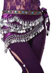 Belly Dance Hip Skirt Coins Scarf Sequin Wrap Skirt