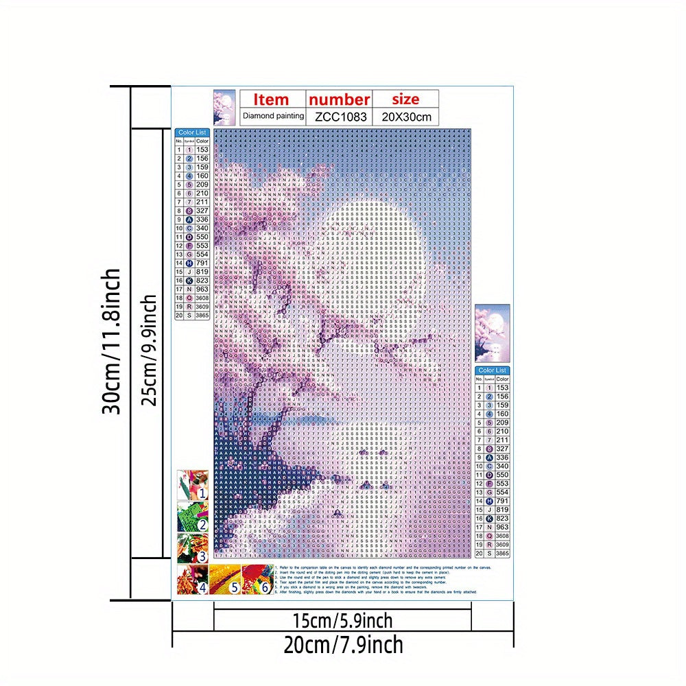 Cherry Flowers Moon River Diamond Painting DIY Adult Round Home Decor