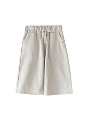 Dual Pocket Elastic Shorts High Waist Drawstring Shorts Women's Clothing