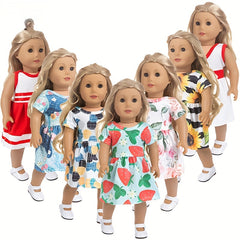 Cartoon Pattern Dress And Underwear Gift For Doll Love