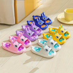 Girls' Cartoon Rabbit Open Toe Slippers - Non Slip Lightweight Slippers