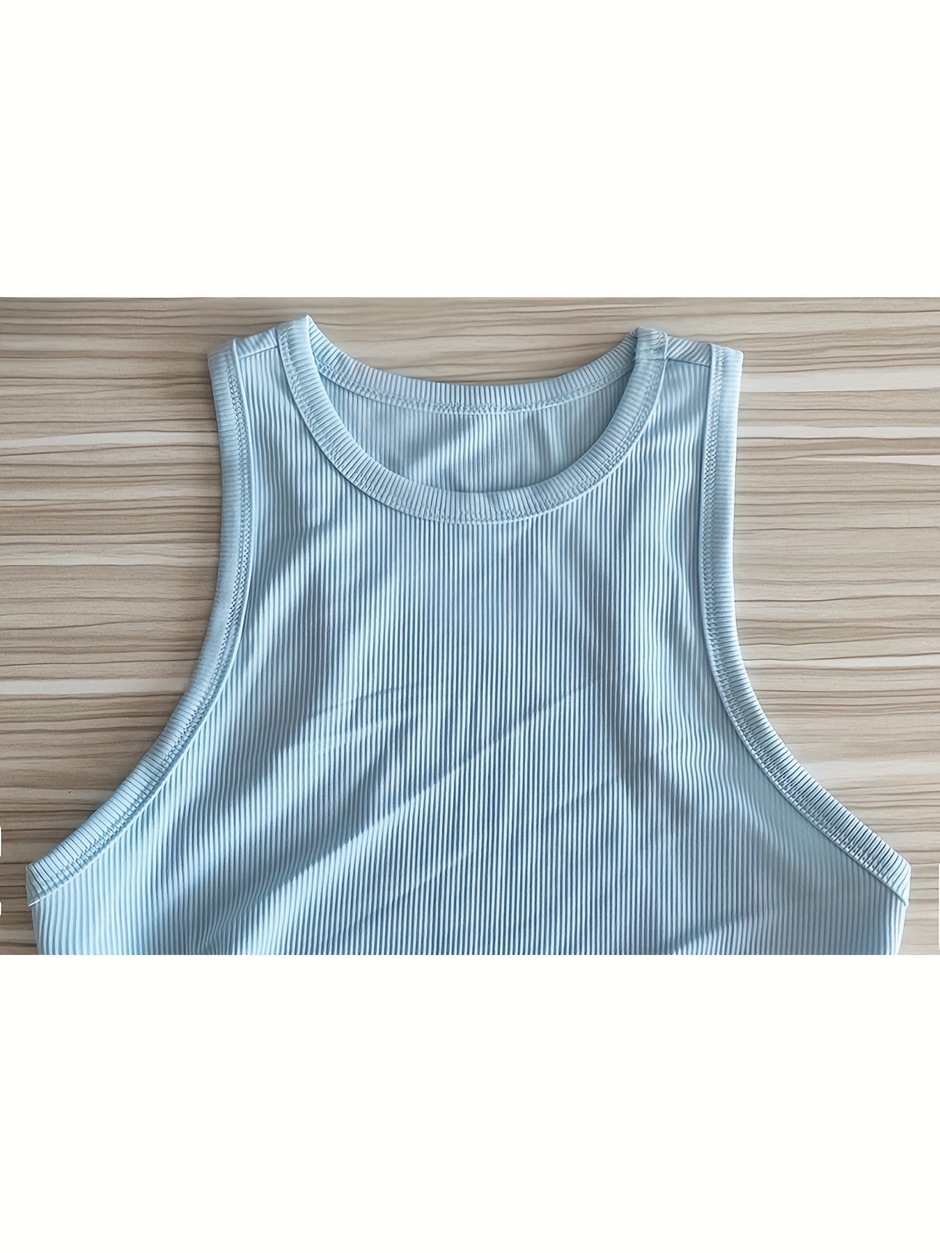 Ribbed Tank Top Active Dress Round Neck
