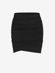 Casual Ruched Skirt High Waist Skirt Women's Clothing