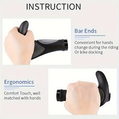 Mountain Bike Rubber Horn Grips Double sided Locking Auxiliary Handles