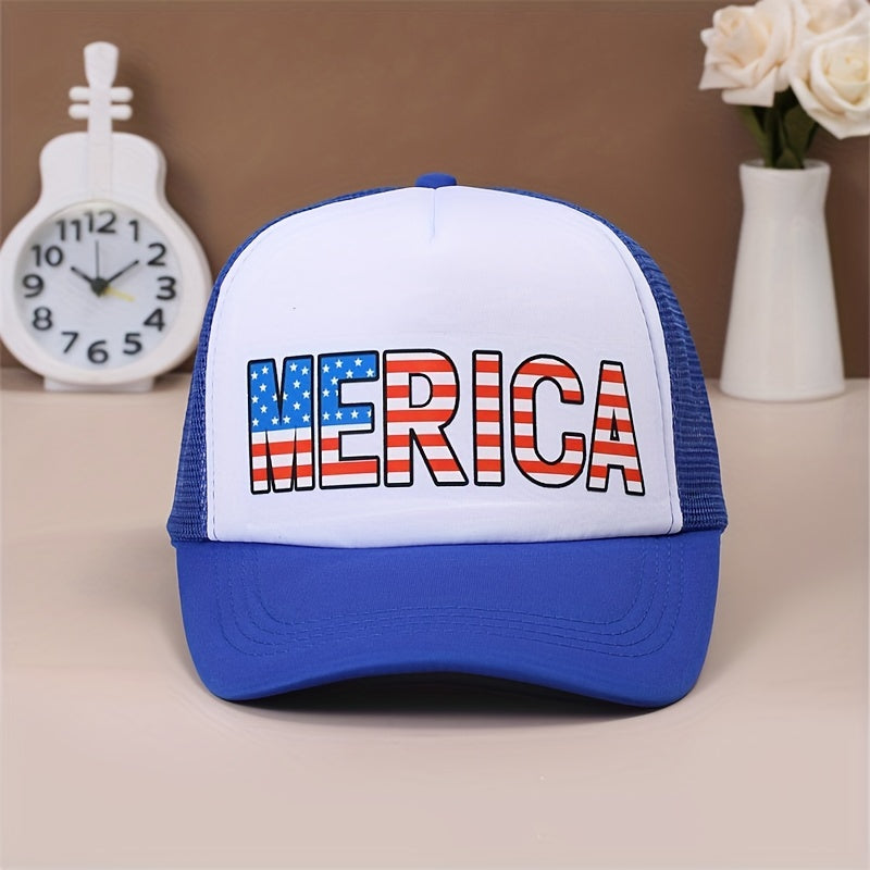 Merica Flag Baseball Cap Mesh Trucker Hat Adjustable Hip Hop Sun Hats