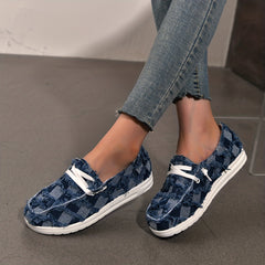 Women's Denim Canvas Sneakers Lace Up Non slip Sport Shoes