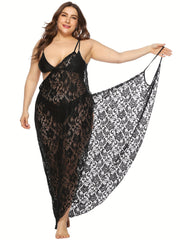 Floral Jacquard Lace Cover Up Dress