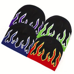 Men's Hip Hop Street Flame Pullover Knit Hat