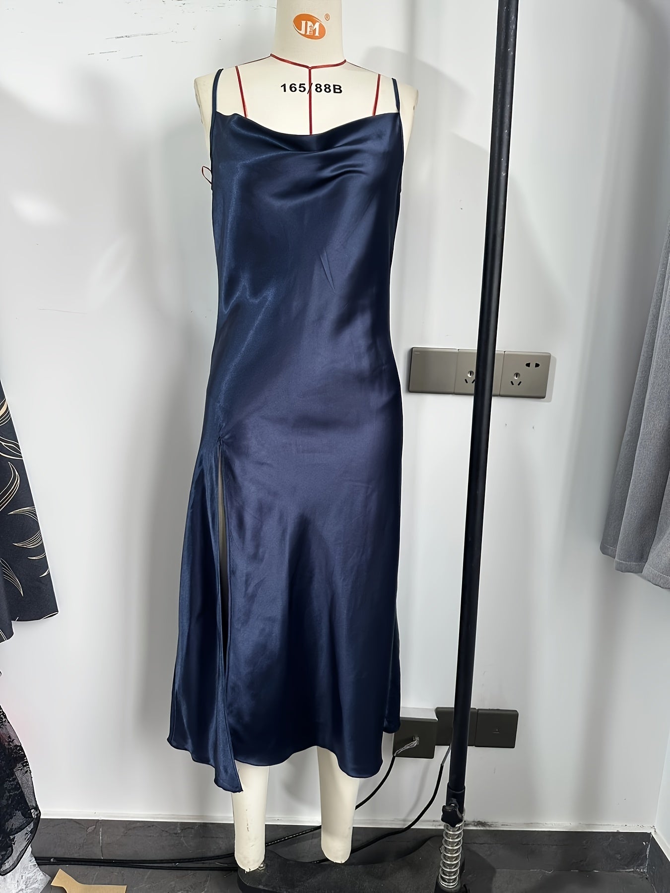 Satin Slip Nightdress Side Split Sleep Dress Women's Sleepwear