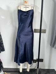 Satin Slip Nightdress Side Split Sleep Dress Women's Sleepwear