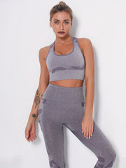 Camouflage Pattern Seamless Sport Bra High Impact Yoga Crop Top