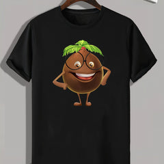 Coconut Print Men's Graphic T-shirt for Summer