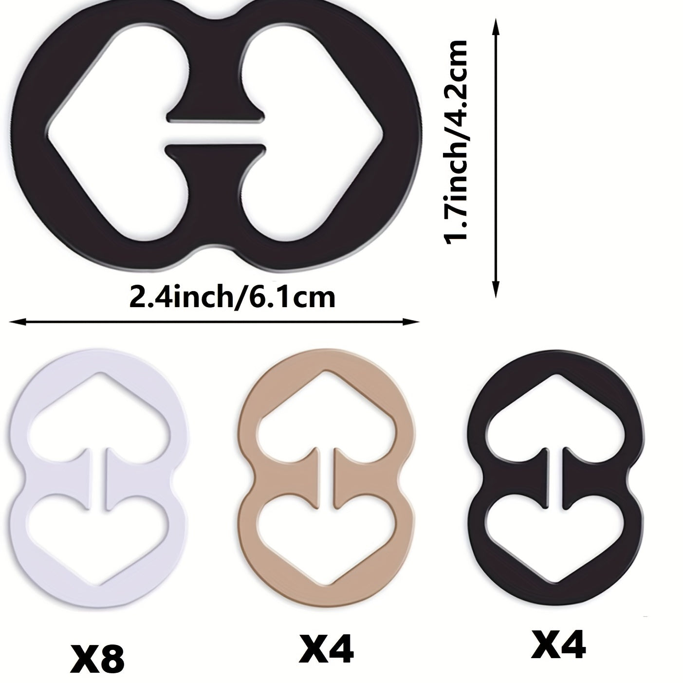 16 Pcs Invisible Bra Strap Clips Non Slip Buckles for Braless Look
