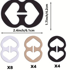16 Pcs Invisible Bra Strap Clips Non Slip Buckles for Braless Look