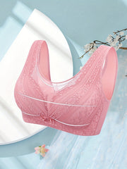 Wireless Lace Bra Full Coverage Comfortable Intimates Underwear