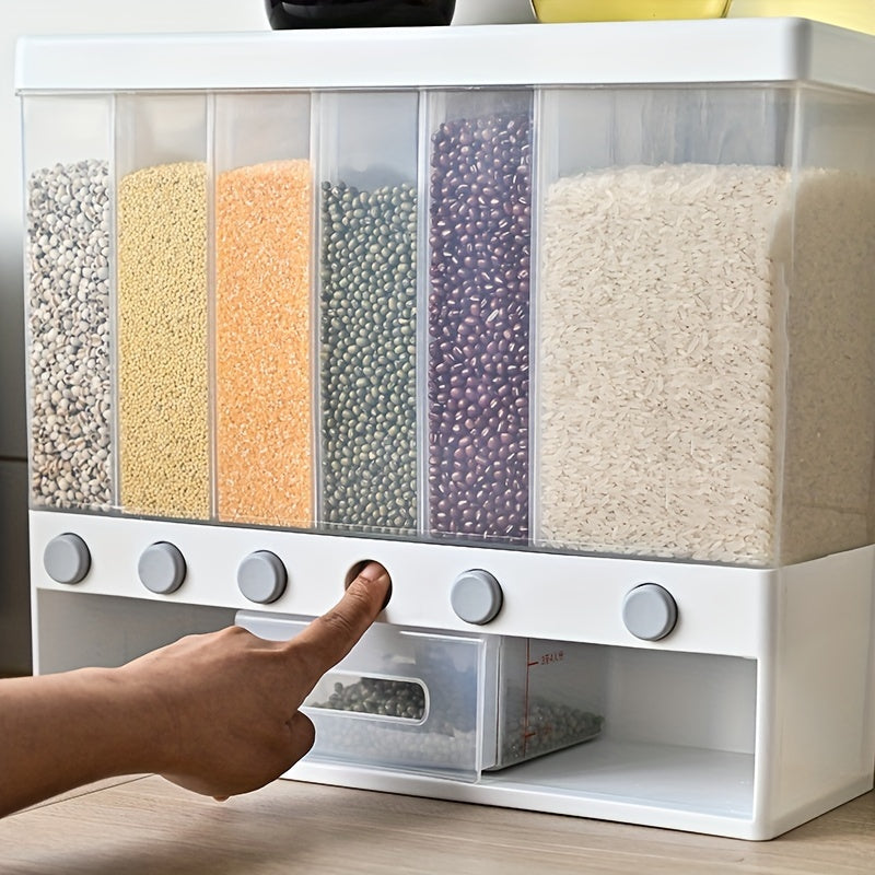 Wall Mounted Rice Storage Box Large Capacity Food Dispenser
