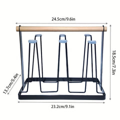 Cup Drain Rack with 6 Hooks - Coffee Mug and Tea Cup Storage
