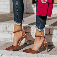 Women's Patent Leather Slingback High Heel Sandals