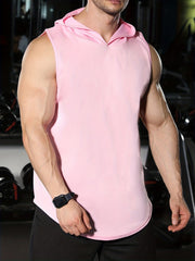 Men's Summer Sleeveless Hooded Tank Top